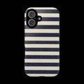 Navy Striped Tough Phone Case — Durable Protective iPhone Cover
